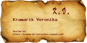 Kramarik Veronika névjegykártya